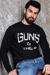 Black Crack Print Sweatshirt