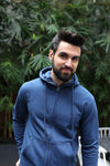 INDIGO ZIPPER HOODIE