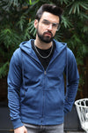 INDIGO ZIPPER HOODIE