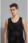 Black Floral Tank Top