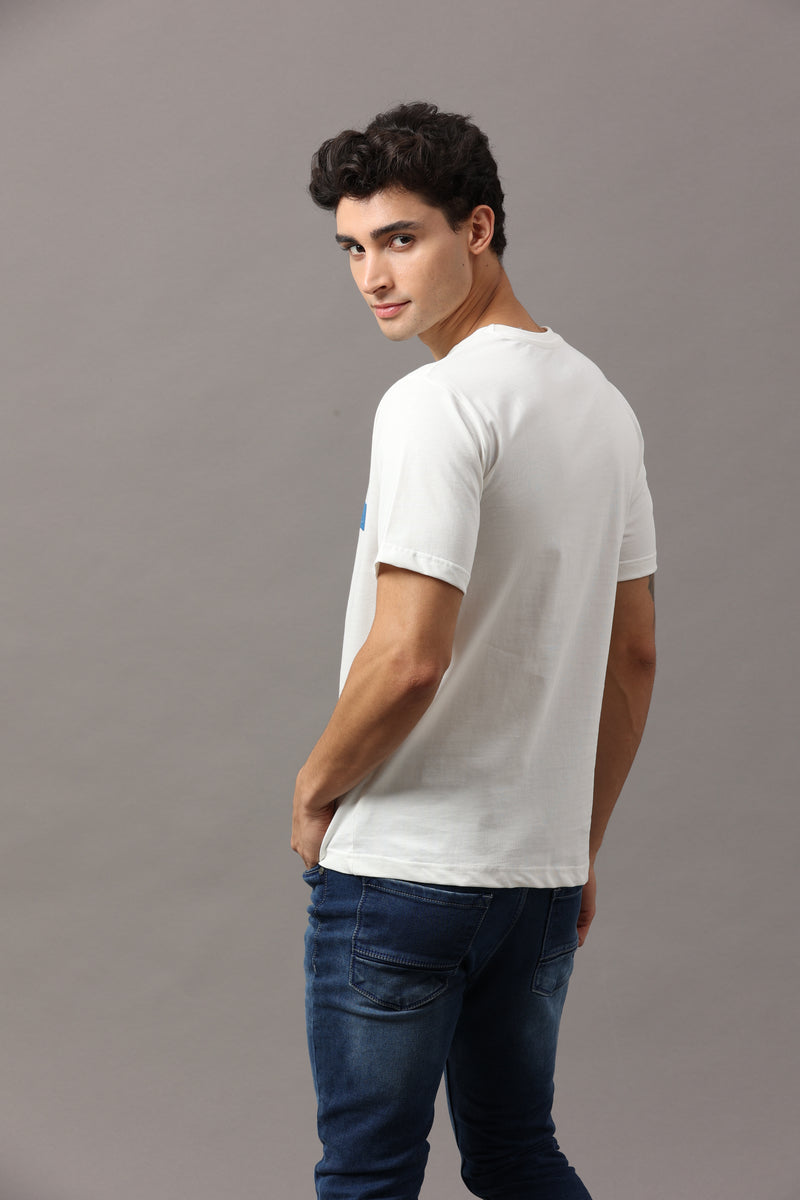 WHITE EMBROIDERED T-SHIRT