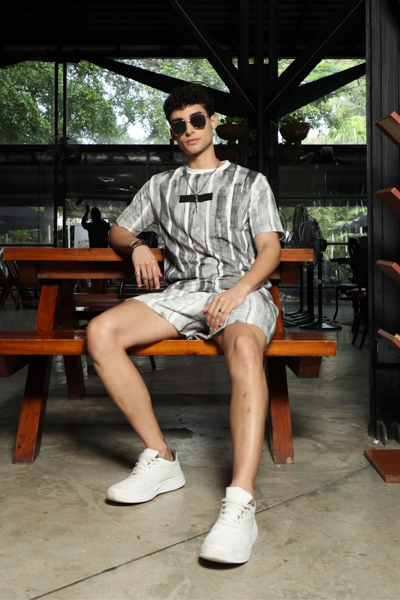 Abstract - Co-Ords - Smoked Grey & White